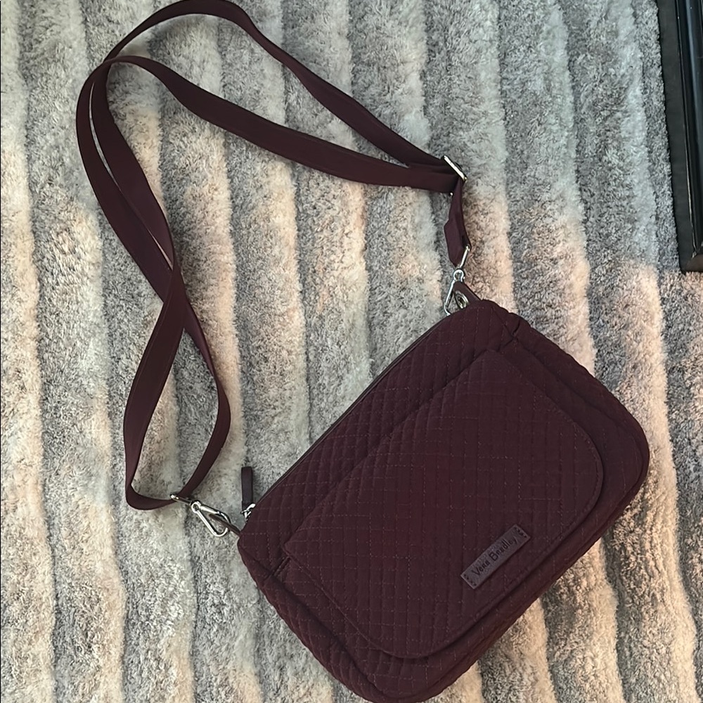 Vera Bradley Brown Messenger Bag with Adjustable Strap